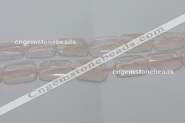 CRQ246 15.5 inches 18*25mm rectangle rose quartz beads wholesale