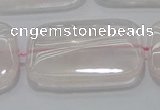 CRQ247 15.5 inches 22*30mm rectangle rose quartz beads wholesale