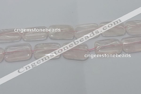 CRQ247 15.5 inches 22*30mm rectangle rose quartz beads wholesale