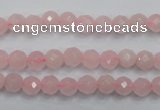 CRQ261 15.5 inches 6mm faceted round rose quartz beads