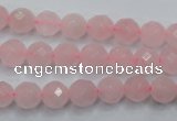 CRQ263 15.5 inches 8mm faceted round rose quartz beads