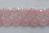 CRQ264 15.5 inches 10mm faceted round rose quartz beads