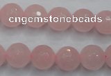 CRQ266 15.5 inches 12mm faceted round rose quartz beads