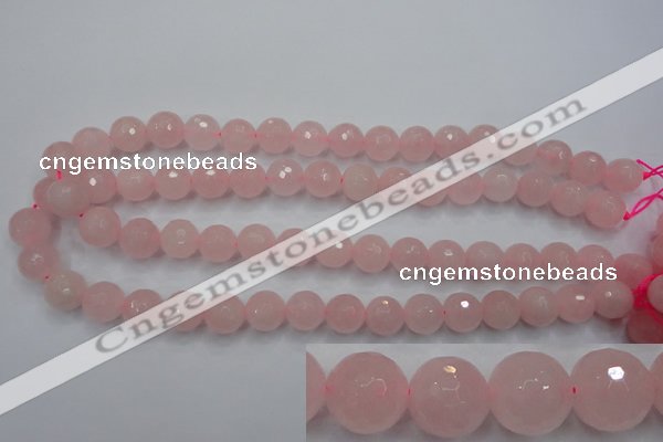 CRQ266 15.5 inches 12mm faceted round rose quartz beads