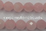 CRQ267 15.5 inches 12mm faceted round rose quartz beads