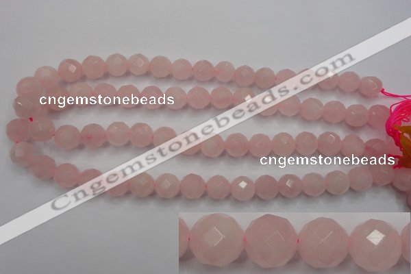 CRQ267 15.5 inches 12mm faceted round rose quartz beads