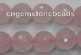 CRQ268 15.5 inches 14mm faceted round rose quartz beads