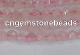 CRQ280 15.5 inches 4mm faceted round rose quartz beads wholesale