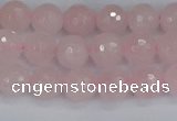 CRQ281 15.5 inches 6mm faceted round rose quartz beads wholesale