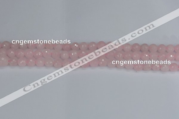 CRQ281 15.5 inches 6mm faceted round rose quartz beads wholesale