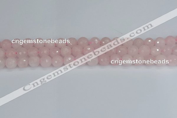 CRQ283 15.5 inches 10mm faceted round rose quartz beads wholesale