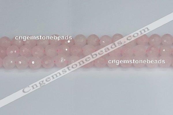 CRQ284 15.5 inches 12mm faceted round rose quartz beads