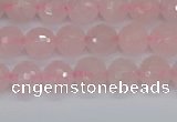 CRQ289 15.5 inches 6mm faceted round rose quartz gemstone beads