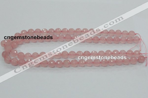 CRQ30 15.5 inches 10mm faceted round natural rose quartz beads