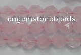 CRQ302 15 inches 10mm faceted nuggets rose quartz beads