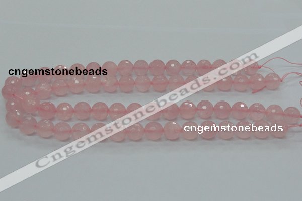 CRQ31 15.5 inches 12mm faceted round natural rose quartz beads