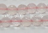 CRQ32 15.5 inches faceted round 12mm natural rose quartz beads