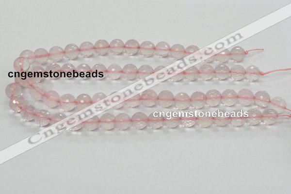 CRQ32 15.5 inches faceted round 12mm natural rose quartz beads