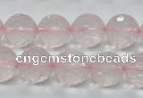 CRQ33 15.5 inches 14mm faceted round natural rose quartz beads