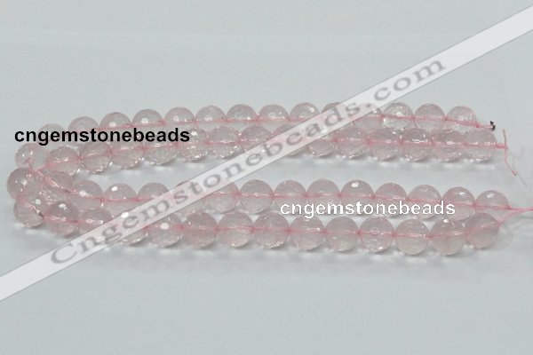 CRQ33 15.5 inches 14mm faceted round natural rose quartz beads