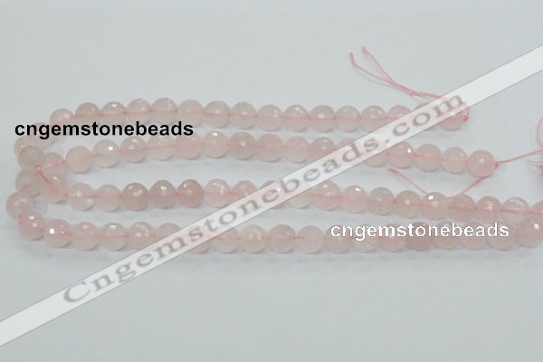 CRQ34 15.5 inches 10mm faceted round natural rose quartz beads