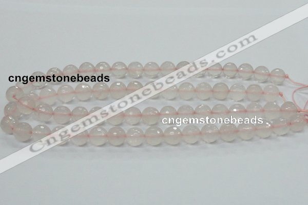 CRQ35 15.5 inches 12mm faceted round natural rose quartz beads