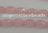 CRQ351 15.5 inches 8*12mm faceted rice rose quartz beads