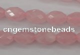 CRQ352 15.5 inches 10*14mm faceted rice rose quartz beads