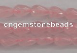 CRQ355 15.5 inches 6*9mm faceted teardrop rose quartz beads