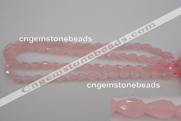 CRQ356 15.5 inches 8*12mm faceted teardrop rose quartz beads