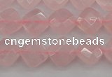 CRQ368 15.5 inches 8*8mm faceted diamond rose quartz beads