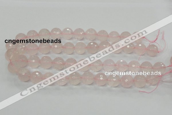 CRQ37 15.5 inches 16mm faceted round natural rose quartz beads