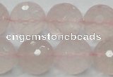 CRQ38 15.5 inches 18mm faceted round natural rose quartz beads