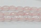 CRQ39 15.5 inches 6*10mm faceted rice natural rose quartz beads