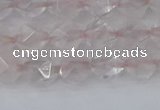 CRQ401 15.5 inches 6mm faceted nuggets rose quartz beads