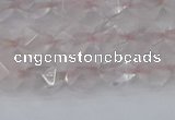 CRQ401 15.5 inches 6mm faceted nuggets rose quartz beads