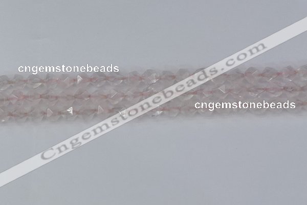 CRQ401 15.5 inches 6mm faceted nuggets rose quartz beads