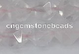 CRQ404 15.5 inches 12mm faceted nuggets rose quartz beads