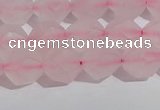 CRQ407 15.5 inches 8mm faceted nuggets matte rose quartz beads