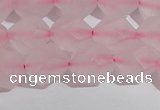 CRQ408 15.5 inches 10mm faceted nuggets matte rose quartz beads