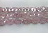 CRQ427 22*28mm - 25*30mm faceted octagonal rose quartz beads