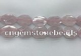 CRQ428 30*38mm - 30*40mm faceted octagonal rose quartz beads