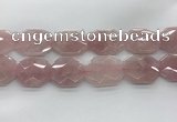 CRQ429 30*35mm - 35*45mm faceted octagonal rose quartz beads