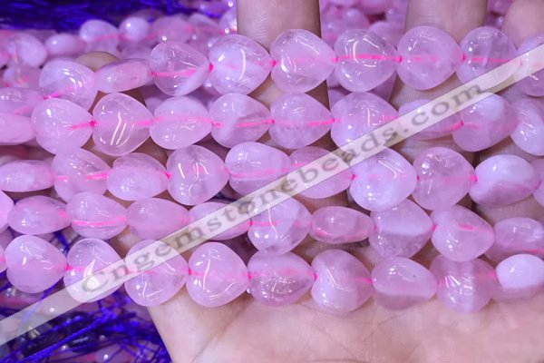 CRQ431 15.5 inches 12*12mm heart rose quartz beads wholesale