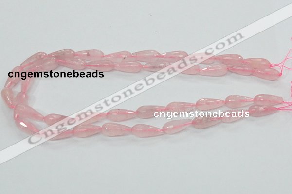 CRQ44 15.5 inches 8*20mm faceted teardrop natural rose quartz beads