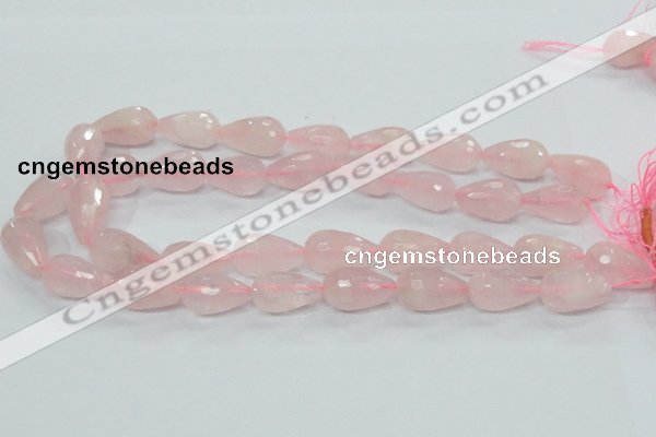 CRQ46 15.5 inches 14*20mm faceted teardrop natural rose quartz beads