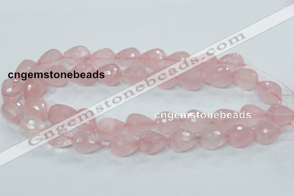 CRQ47 15.5 inches 16*20mm faceted teardrop natural rose quartz beads