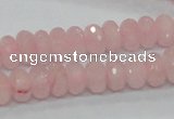 CRQ48 15.5 inches 6*10mm faceted rondelle natural rose quartz beads