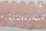 CRQ50 15.5 inches 10*16mm faceted rondelle natural rose quartz beads