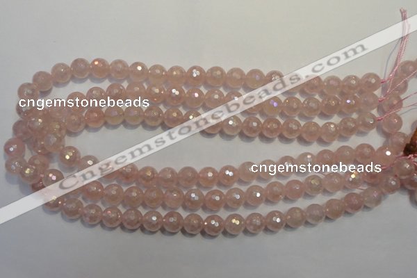 CRQ513 15.5 inches 10mm faceted round AB-color rose quartz beads